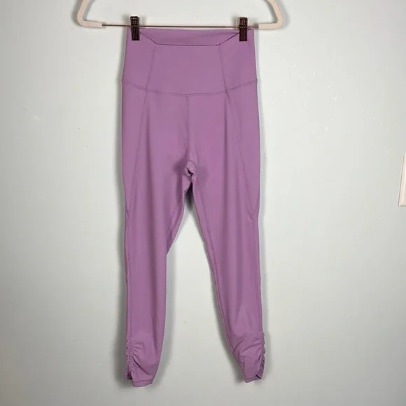 Wilo Lavender Rusched Ankle Leggings - Picture 1 of 8